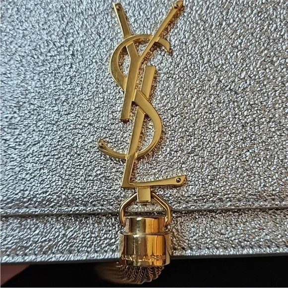 Yves Saint Laurent Gold Chain Tassel Bag - Picture 4 of 15